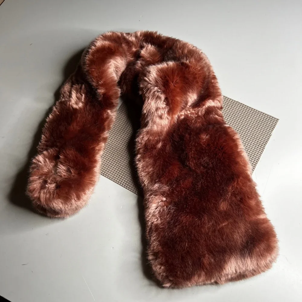 Donna Salyers Fabulous Furs Pull Through Scarf Rose Quartz Faux Fur Pink 43056